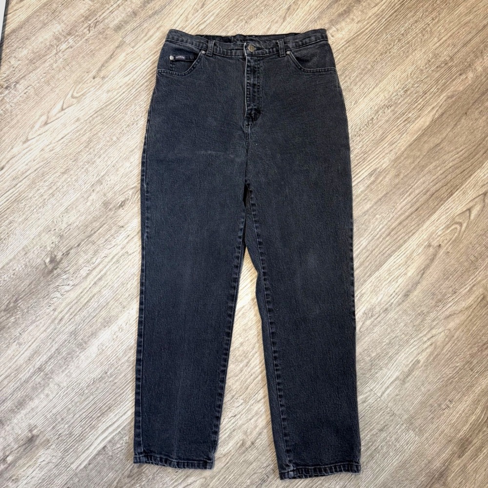 Lee Riders Vintage Black Mom Jeans High Rise Tapered 90's Straight 12 Petite